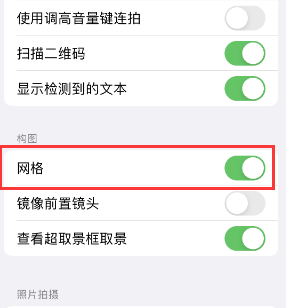 渔薪镇苹果手机维修网点分享iPhone如何开启九宫格构图功能 